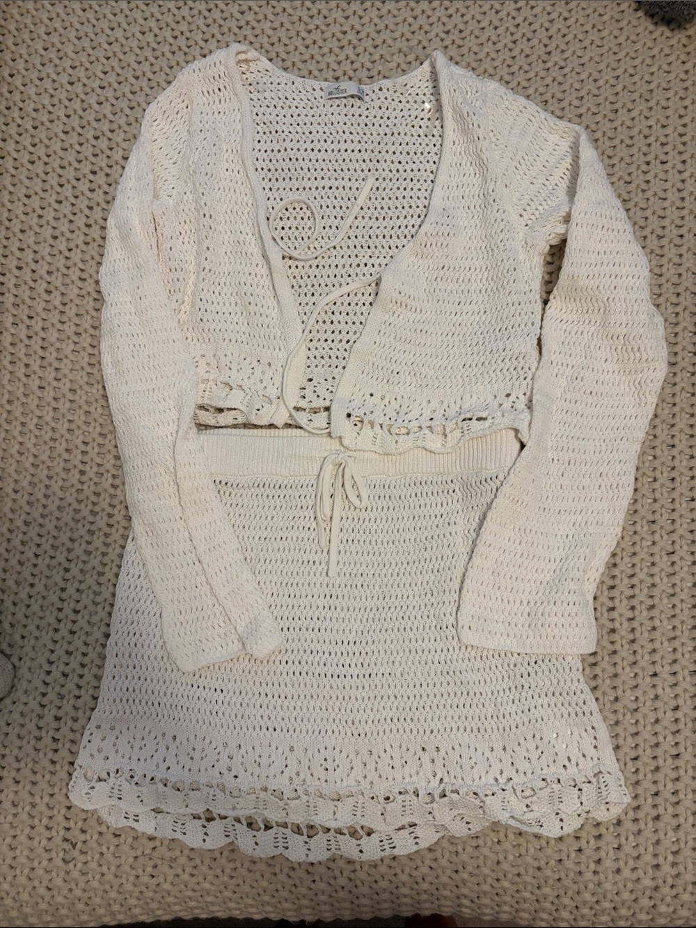Hollister Two Piece Crochet Swim Cover Up